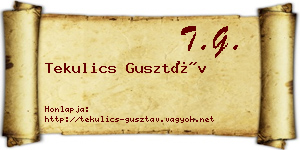 Tekulics Gusztáv névjegykártya